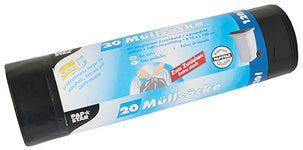 PAPSTAR afvalzakken LDPE, met trekkoord, 120 liter, zwart