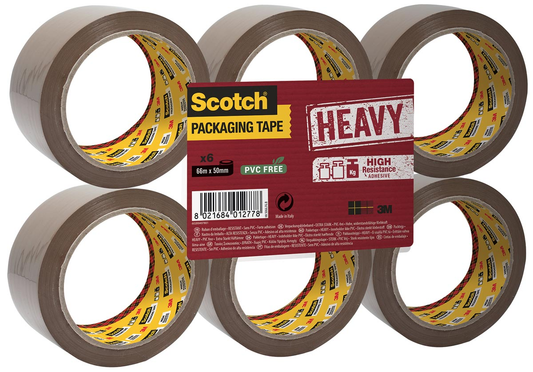 Scotch verpakkingsplakband Heavy, ft 50 mm x 66 m, bruin, pak van 6 stuks