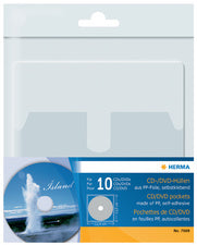 HERMA zelfklevende hoes voor 1 CD/DVD, van PP, transparant