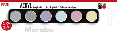 Marabu acrylverf set PASTELL, 6 x 3,5 ml