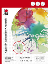 Marabu aquarelblok, 240 x 320 mm, 210 g/m², 20 vellen