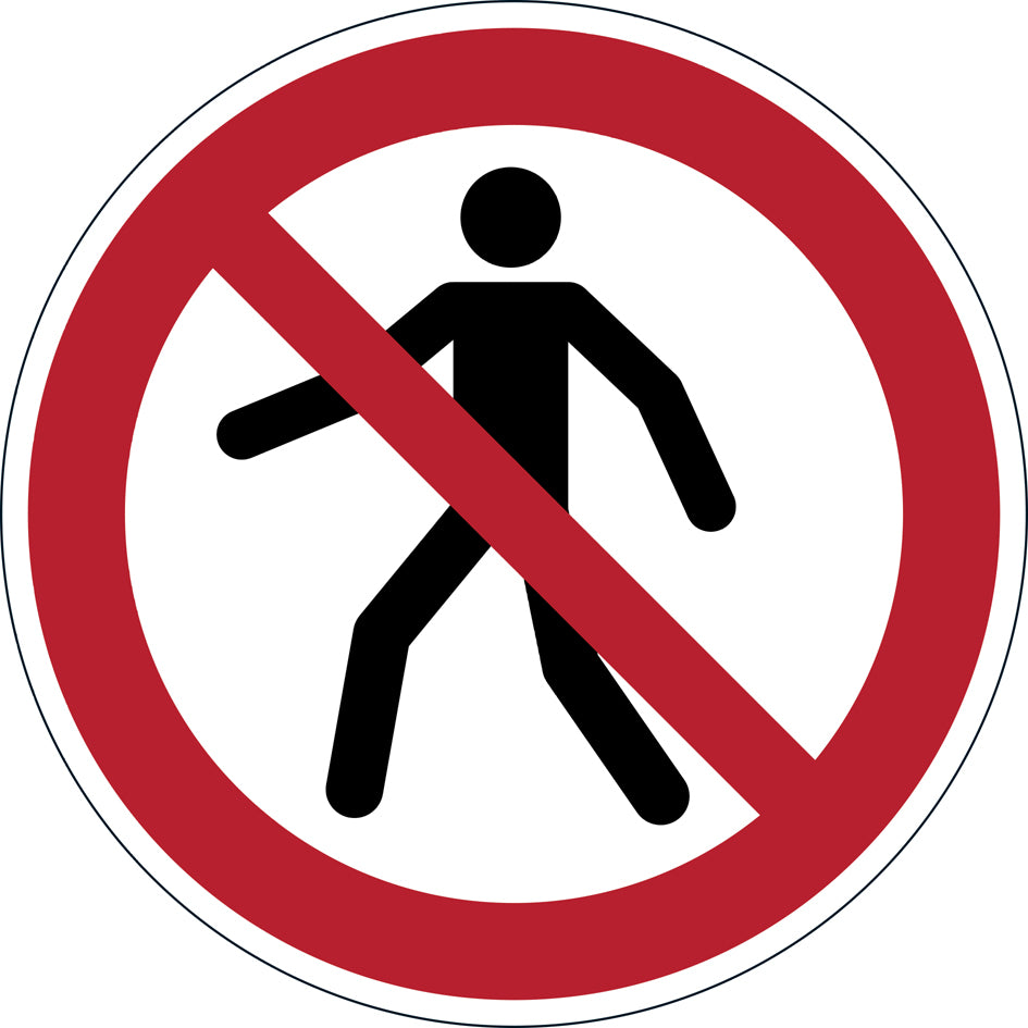 DUURZAAM Verbodsbord voetgangers verboden, zelfklevend