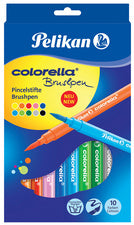 Pelikan fiber pen colourella brushpen, 10 st. kartonnen doosje