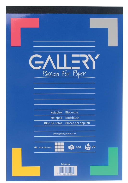 Gallery schrijfblok, ft A4, geruit 5 mm, blok van 100 vel