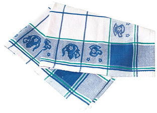 HYGOSTAR keukenhanddoek LANDHAUS, katoen, wit/blauw
