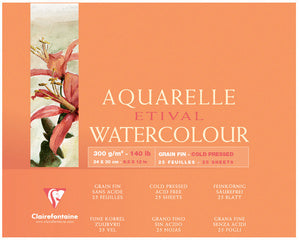 Clairefontaine schilderspapier aquarelverf ETIVAL, 100 x 150 mm