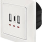 LogiLink inbouwdoos, 1x USB-C, 2x USB-A, wit
