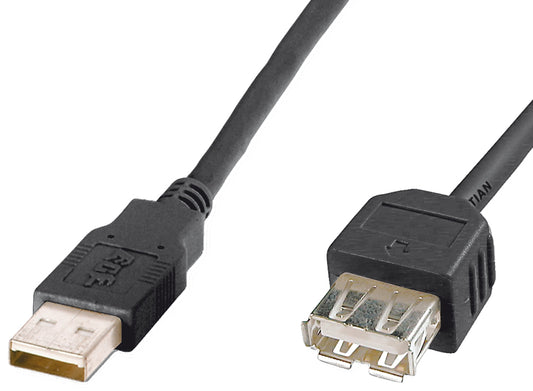 DIGITUS USB 2.0-verlengkabel, zwart, 3,0 m