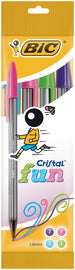 BIC Cristal Fun biros, zakje van 4
