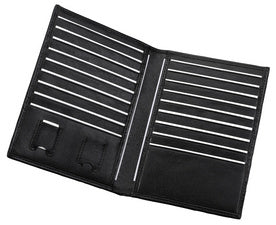 Alassio visitekaartjes-/creditcard etui, leer, zwart