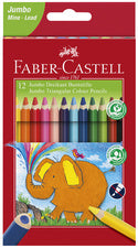 FABER-CASTELL driehoekige krijtjes Jumbo, doos van 12 stuks