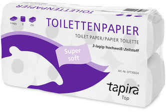 Tapira toiletpapier, 3-laags, helder wit, grootverpakking