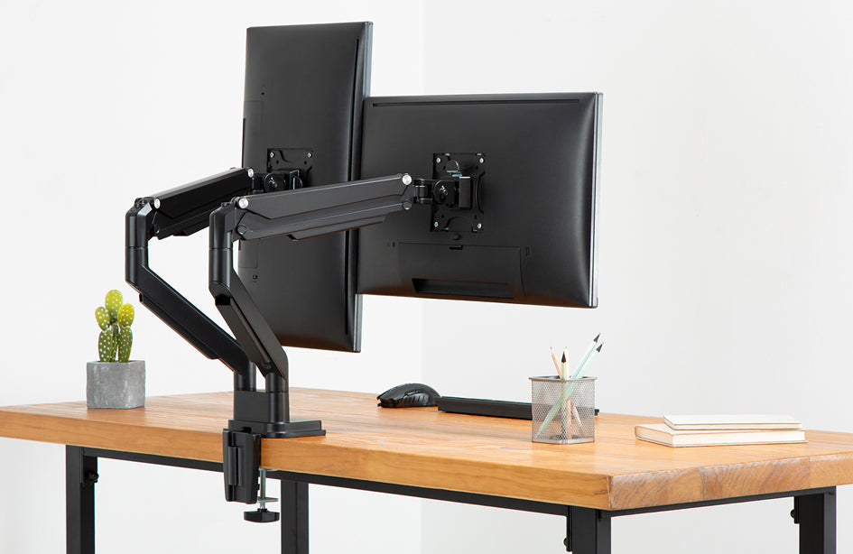 DIGITUS universele dubbele monitorhouder, met klembevestiging