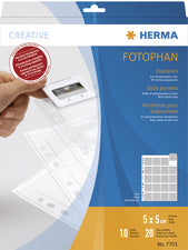 HERMA diahoezen voor 35 mm dia's 5 x 5 cm, transparant, gemaakt van PP