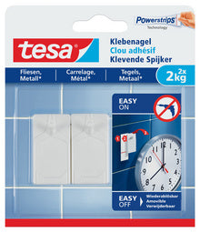 tesa Powerstrips Klevende Spijker voor Tegels en Metaal, 4.0 kg