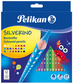 Pelikan driehoekig kleurpotlood SILVERINO dun, 12-pak kartonnen doosje