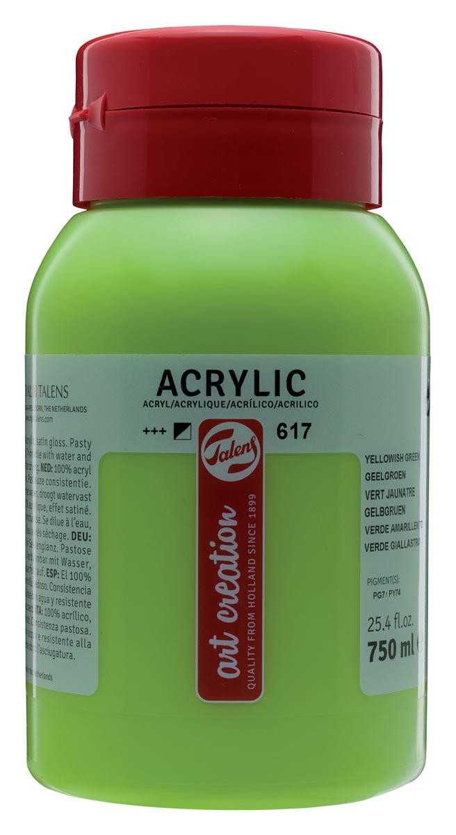 Talens Art Creation acrylverf flacon van 750 ml, geelgroen