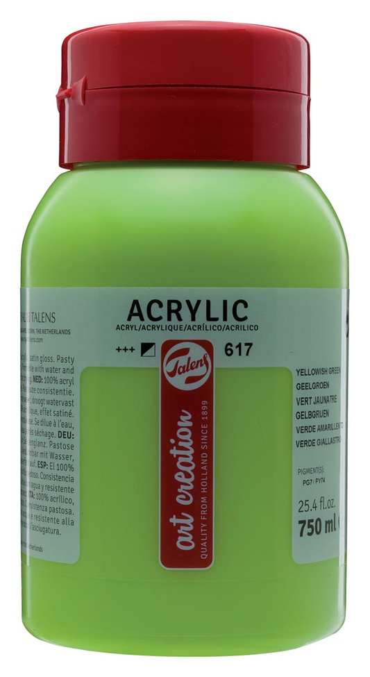 Talens Art Creation acrylverf flacon van 750 ml, geelgroen