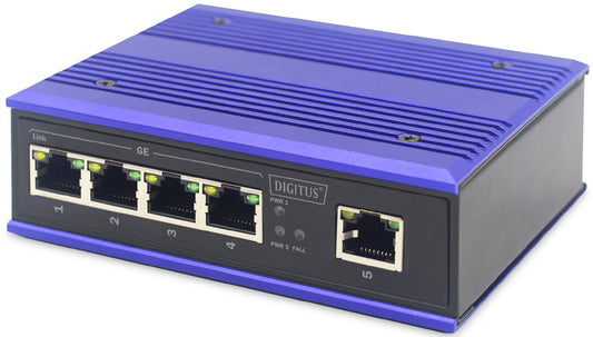 DIGITUS industriële gigabitswitch, 5-poorts, onbeheerd