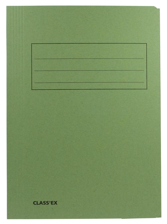 Class'ex dossiermap, 3 kleppen ft 23,7 x 34,7 cm (voor ft folio), groen