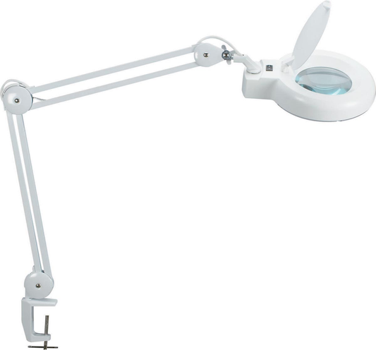 Maul loeplamp MAULviso, LED-licht, met tafelklem, wit