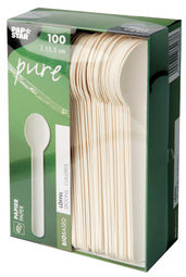 PAPSTAR Papieren lepel puur, lengte: 155 mm, wit, 100st.