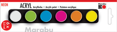 Marabu acrylverf set NEON, 6 x 3,5 ml