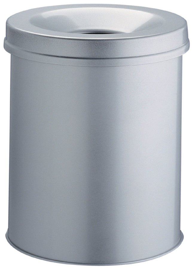 DURABLE SAFE papierbak, rond, 15 liter, metallic zilver