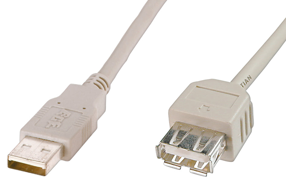 DIGITUS USB 2.0 verlengkabel, beige, 1,8 m