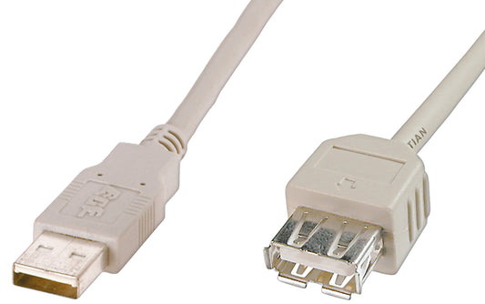 DIGITUS USB 2.0 verlengkabel, beige, 1,8 m