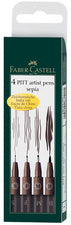 FABER-CASTELL inktpen PITT artist pen, zwart, doosje van 4