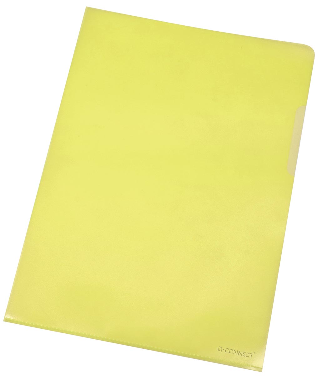 Q-Connect L-map, geel, 120 micron, pak van 10 stuks