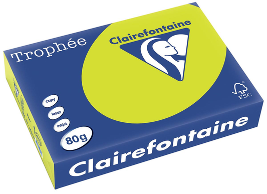 Clairefontaine Trophée Intens A4, 80 g, 500 vel, fluogroen
