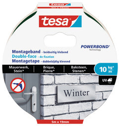 tesa Powerbond montagetape voor metselwerk, 19 mm x 5,0 m