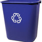 Rubbermaid prullenbak, 12,9 liter, rechthoekig, PE, blauw