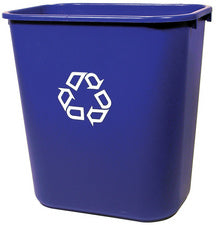 Rubbermaid prullenbak, 12,9 liter, rechthoekig, PE, blauw