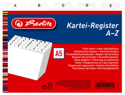 herlitz indexkaartmap A - Z, PP, A5 liggend, wit, 24 vakken