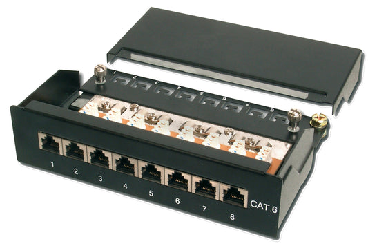 DIGITUS Desktop Patch Panel Cat.6, Klasse E, 8 x RJ45, 1U