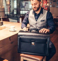 Alassio pilotenkoffer VERONA, leder, zwart