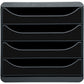 EXACOMPTA ladebox BIG-BOX, 4 laden, zwart glanzend