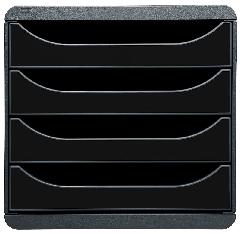 EXACOMPTA ladebox BIG-BOX, 4 laden, zwart glanzend