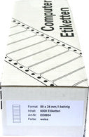Kores computer etiketten, doorlopend, 89 x 36 mm, 1-baans