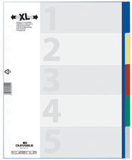 DURABLE plastic registers, A4, PP, 5-delig, extra breed