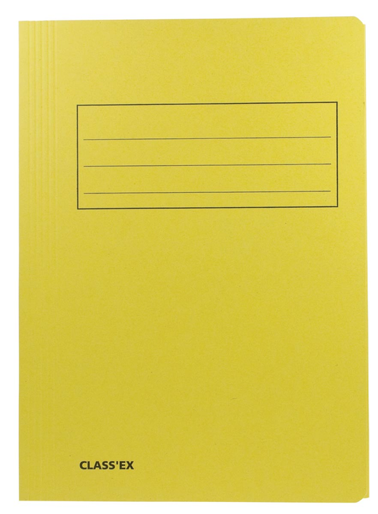 Class'ex dossiermap, 3 kleppen ft 23,7 x 34,7 cm (voor ft folio), geel