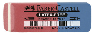 FABER-CASTELL rubber combinatie gum 7070-40, rood / blauw