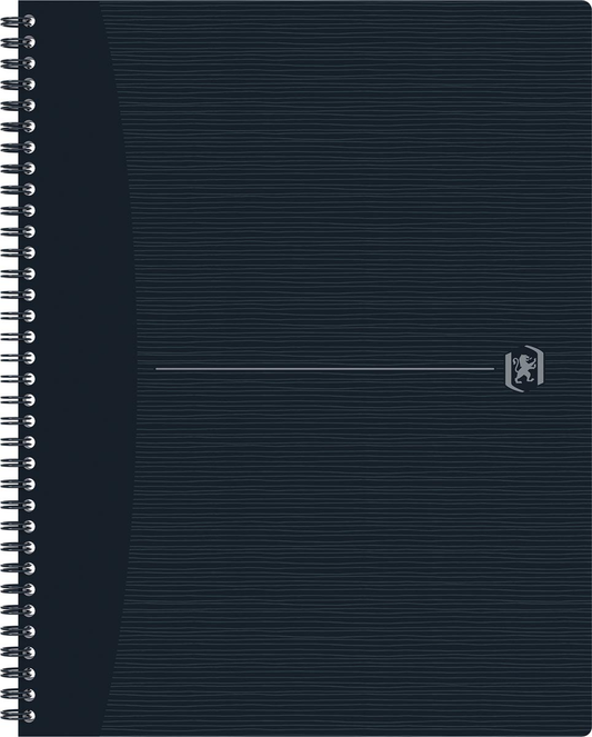 Oxford Origin spiraalschrift, ft A4+, 140 bladzijden, geruit 5 mm, zwart