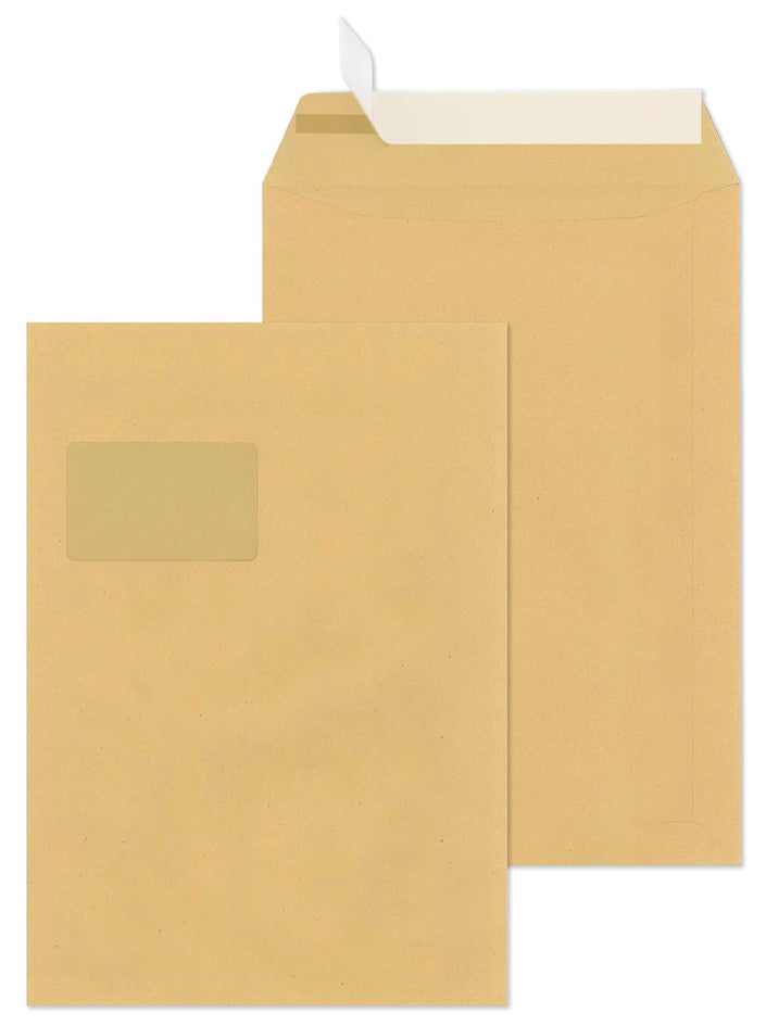 MAILmedia verzendenvelop C4 drukgevoelig, met venster, bruin