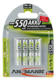 ANSMANN maxE NiMH batterij, Micro AAA, blisterverpakking van 4, 550 mAh