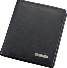 Alassio mini portemonnee, leer, staand formaat, zwart
