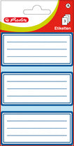 herlitz boek etiketten, wit met blauw kader, 68 x 37 mm